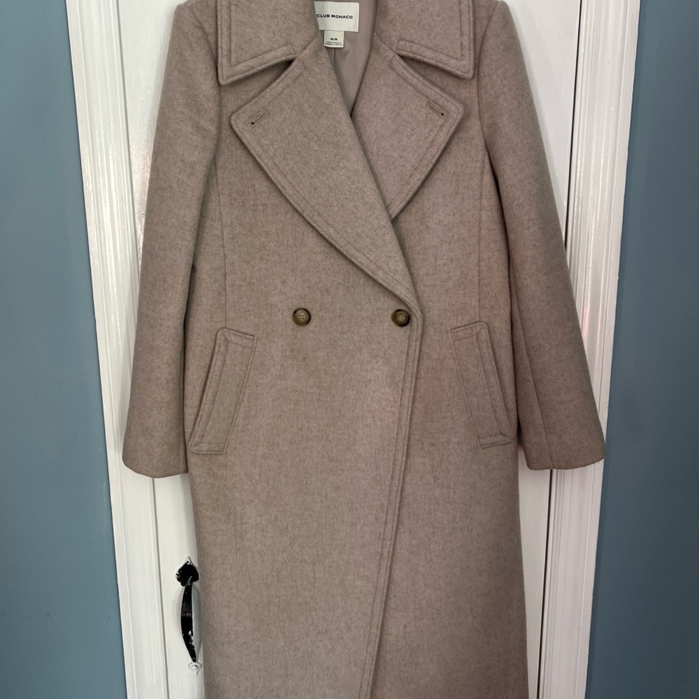 NWT Club Monaco Medium Daylina Almond Double-Breasted Women's Coat